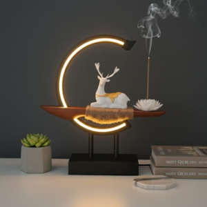 Moon Arc Deer Lamp – Modern Decorative LED Night Light for Home & Table Décor (10.5 x 11.2 Inches)