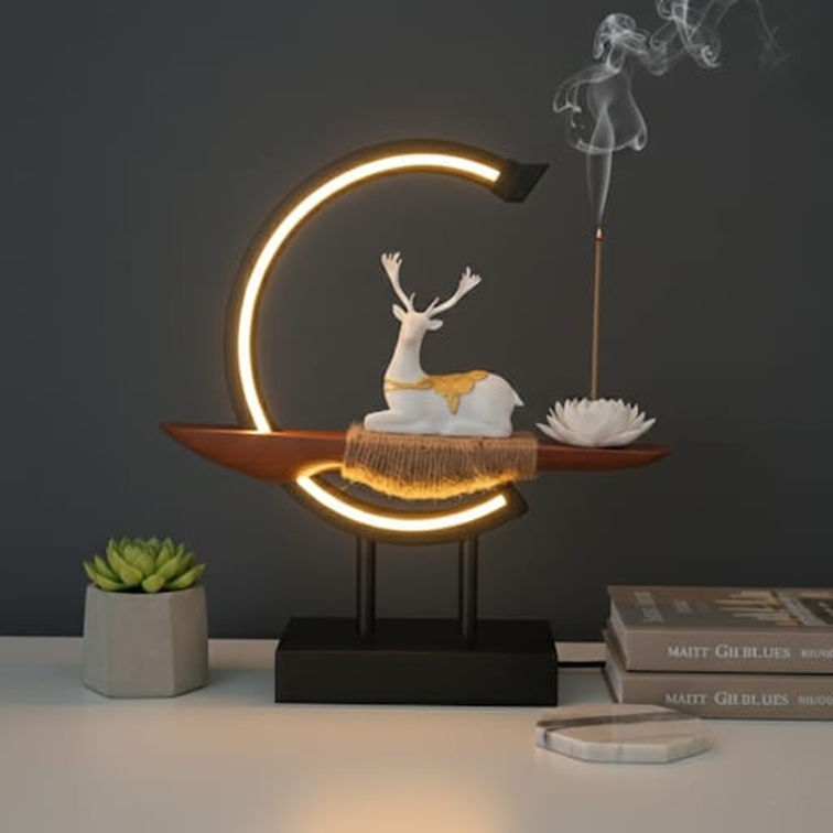 Moon Arc Deer Lamp – Modern Decorative LED Night Light for Home & Table Décor (10.5 x 11.2 Inches)