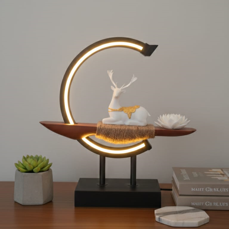 Moon Arc Deer Lamp – Modern Decorative LED Night Light for Home & Table Décor (10.5 x 11.2 Inches) - Image 5