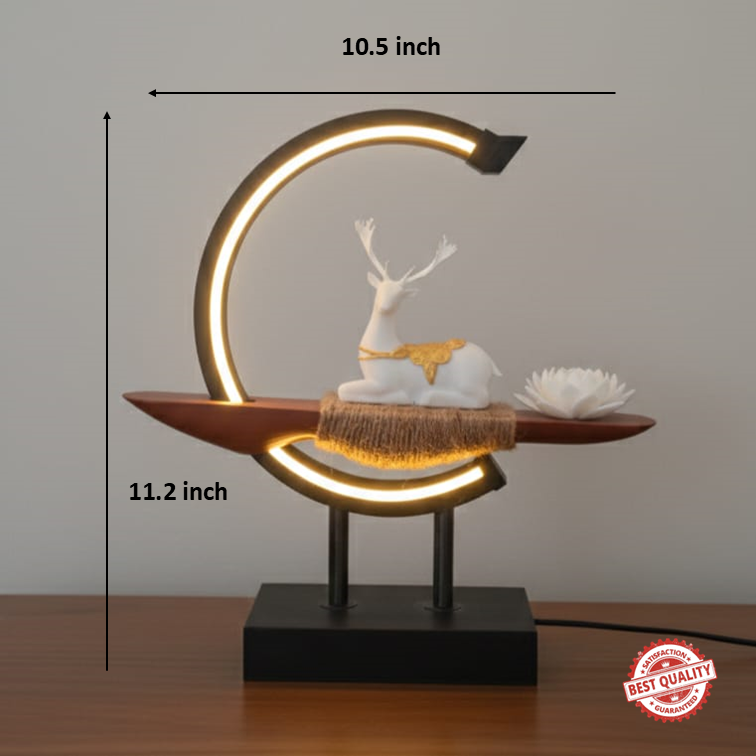 Moon Arc Deer Lamp – Modern Decorative LED Night Light for Home & Table Décor (10.5 x 11.2 Inches) - Image 2